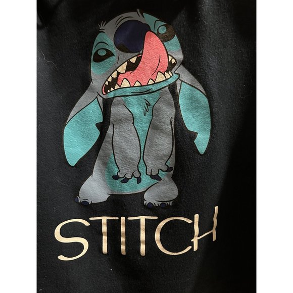 Disney size XL Stitch navy blue cotton blend cropped hoodie - Picture 2 of 8